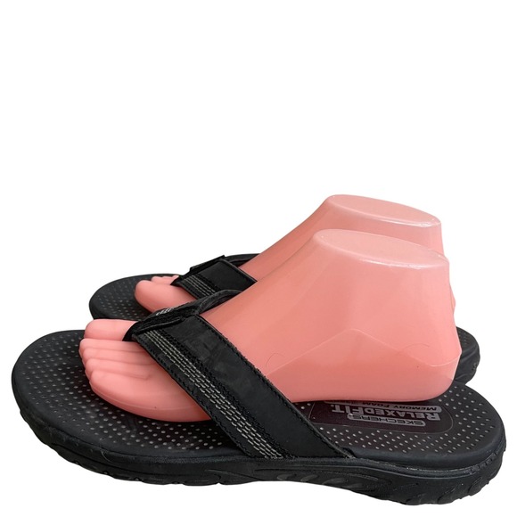 Skechers Men's 8 Relaxed Fit Memory Foam Relaxed fit  Flip Flop Sandals - Picture 1 of 7